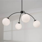 Capital Lighting 457141BI-557 Black Iron 37'' W X 15'' H 4-light Chandelier  In Matte Black With Soft White Glass Globes Image 3
