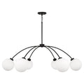Capital Lighting 457161BI-557 Black Iron 47'' W X 15'' H 6-light Chandelier In Matte Black With Soft White Glass Globes Image 1