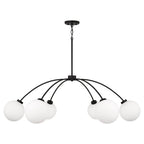 Capital Lighting 457161BI-557 Black Iron 47'' W X 15'' H 6-light Chandelier In Matte Black With Soft White Glass Globes Image 1