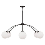 Capital Lighting 457161BI-557 Black Iron 47'' W X 15'' H 6-light Chandelier In Matte Black With Soft White Glass Globes Image 2