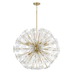 Capital Lighting 457881MA Matte Brass 33'' W X 34'' H 8-light Starburst Pendant In Matte Brass With Patterned Glass Petals Image 1