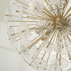 Capital Lighting 457881MA Matte Brass 33'' W X 34'' H 8-light Starburst Pendant In Matte Brass With Patterned Glass Petals Image 2