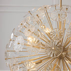 Capital Lighting 457881MA Matte Brass 33'' W X 34'' H 8-light Starburst Pendant In Matte Brass With Patterned Glass Petals Image 7