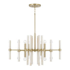 Capital Lighting 458001MA Matte Brass 34.75'' W X 20'' H 8-light Chandelier In Matte Brass With Real White Marble Rods Image 1