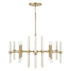 Capital Lighting 458001MA Matte Brass 34.75'' W X 20'' H 8-light Chandelier In Matte Brass With Real White Marble Rods Image 2