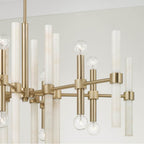 Capital Lighting 458001MA Matte Brass 34.75'' W X 20'' H 8-light Chandelier In Matte Brass With Real White Marble Rods Image 4