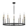 Capital Lighting 458301ER Espresso,Brass 36'' W X 24'' H 12-light Ring Chandelier In Matte Espresso With Clear Glass And Interchangeable Espresso And Brass Candle Sleeves Image 1
