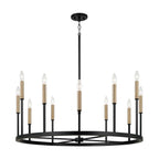 Capital Lighting 458301ER Espresso,Brass 36'' W X 24'' H 12-light Ring Chandelier In Matte Espresso With Clear Glass And Interchangeable Espresso And Brass Candle Sleeves Image 1