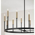 Capital Lighting 458301ER Espresso,Brass 36'' W X 24'' H 12-light Ring Chandelier In Matte Espresso With Clear Glass And Interchangeable Espresso And Brass Candle Sleeves Image 6