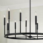 Capital Lighting 458301ER Espresso,Brass 36'' W X 24'' H 12-light Ring Chandelier In Matte Espresso With Clear Glass And Interchangeable Espresso And Brass Candle Sleeves Image 3