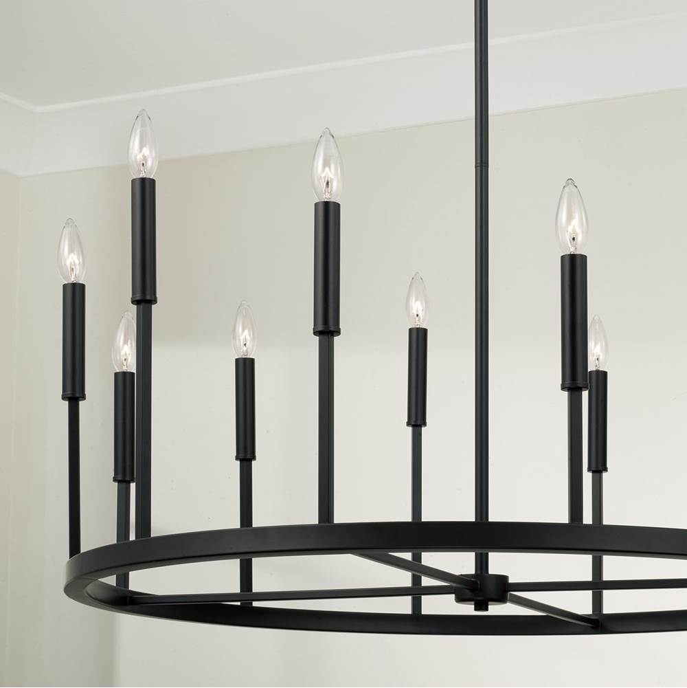 Capital Lighting 458301ER Espresso,Brass 36'' W X 24'' H 12-light Ring Chandelier In Matte Espresso With Clear Glass And Interchangeable Espresso And Brass Candle Sleeves Image 3