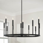 Capital Lighting 458301ER Espresso,Brass 36'' W X 24'' H 12-light Ring Chandelier In Matte Espresso With Clear Glass And Interchangeable Espresso And Brass Candle Sleeves Image 4
