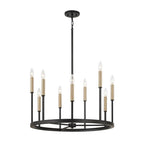 Capital Lighting 458381ER Espresso,Brass 26'' W X 24'' H 10-light Ring Chandelier In Matte Espresso With Clear Glass And Interchangeable Espresso And Brass Candle Sleeves Image 1