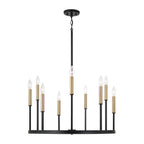 Capital Lighting 458381ER Espresso,Brass 26'' W X 24'' H 10-light Ring Chandelier In Matte Espresso With Clear Glass And Interchangeable Espresso And Brass Candle Sleeves Image 2