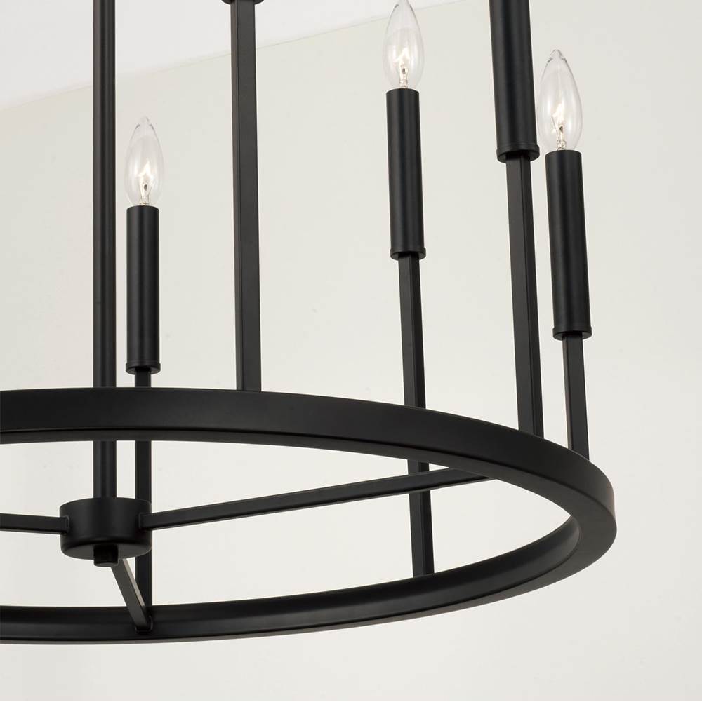 Capital Lighting 458381ER Espresso,Brass 26'' W X 24'' H 10-light Ring Chandelier In Matte Espresso With Clear Glass And Interchangeable Espresso And Brass Candle Sleeves Image 3