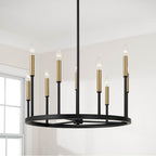 Capital Lighting Davis 26'' W X 24'' H 10-light Ring Chandelier In Matte Espresso With Clear Glass And Interchangeable Espresso And Brass Candle Sleeves