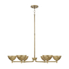 Capital Lighting 458561FT Feathered Gold 34'' W X 18'' H 6-light Chandelier In Textural Feathered Brass Image 1
