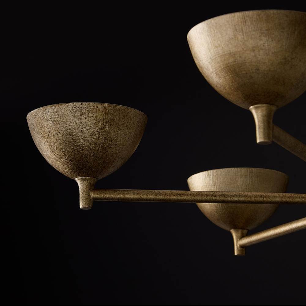 Capital Lighting 458561FT Feathered Gold 34'' W X 18'' H 6-light Chandelier In Textural Feathered Brass Image 5