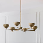 Capital Lighting Francesca 34'' W X 18'' H 6-light Chandelier In Textural Feathered Brass