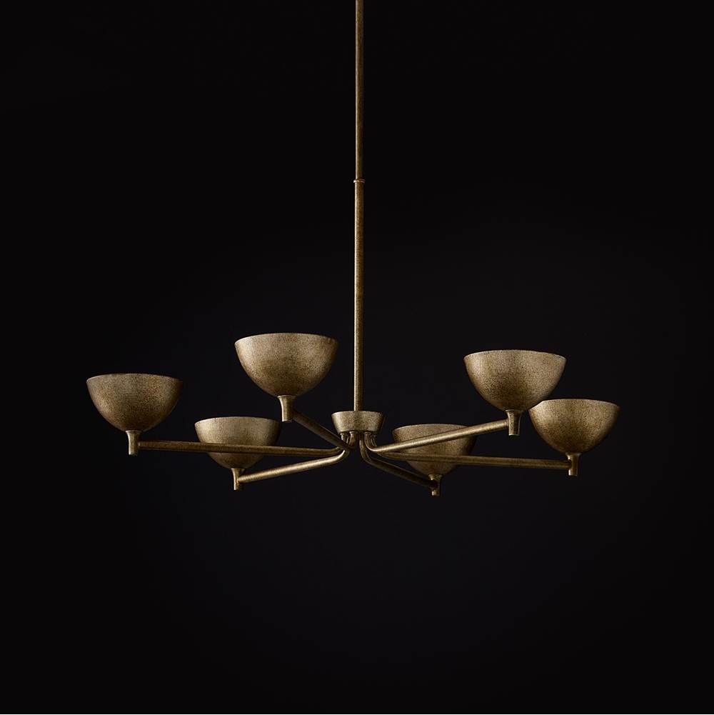 Capital Lighting 458561FT Feathered Gold 34'' W X 18'' H 6-light Chandelier In Textural Feathered Brass Image 7
