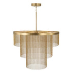Capital Lighting 459331AD Aged Brass 33'' W X 26.5'' H Integrated Led Triple Ring Pendant In Aged Brass With Tiered Cascading Delicate Chains Image 2