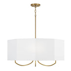 Capital Lighting 459541AD Aged Brass 29.5'' W X 13.5'' H Drum Chandelier In Aged Brass With Octagonal White Fabric Shade Image 2
