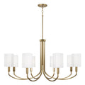 Capital Lighting 459581AD-716 Aged Brass 40'' W X 21'' H 8-light Chandelier In Aged Brass With Octagonal White Fabric Shades Image 1