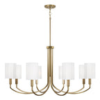 Capital Lighting 459581AD-716 Aged Brass 40'' W X 21'' H 8-light Chandelier In Aged Brass With Octagonal White Fabric Shades Image 1