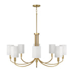 Capital Lighting 459581AD-716 Aged Brass 40'' W X 21'' H 8-light Chandelier In Aged Brass With Octagonal White Fabric Shades Image 2