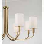 Capital Lighting 459581AD-716 Aged Brass 40'' W X 21'' H 8-light Chandelier In Aged Brass With Octagonal White Fabric Shades Image 4