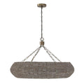 Capital Lighting 459781AGD Aegean Grey,Dark Brass 35'' W X 21.75'' H 8-light Intricate Beaded Chandelier With Handcrafted Wooden Beads In Aegean Grey And Dark Brass And Elevated Designer Chain Image 1