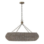 Capital Lighting 459781AGD Aegean Grey,Dark Brass 35'' W X 21.75'' H 8-light Intricate Beaded Chandelier With Handcrafted Wooden Beads In Aegean Grey And Dark Brass And Elevated Designer Chain Image 1