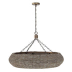 Capital Lighting 459781AGD Aegean Grey,Dark Brass 35'' W X 21.75'' H 8-light Intricate Beaded Chandelier With Handcrafted Wooden Beads In Aegean Grey And Dark Brass And Elevated Designer Chain Image 2