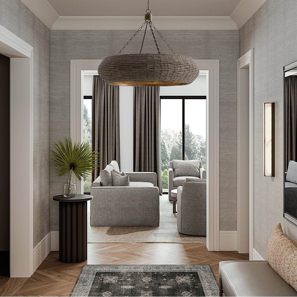 Capital Lighting 459781AGD Aegean Grey,Dark Brass 35'' W X 21.75'' H 8-light Intricate Beaded Chandelier With Handcrafted Wooden Beads In Aegean Grey And Dark Brass And Elevated Designer Chain Image 4