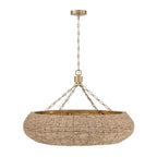 Capital Lighting 459781LFB Light Fawn,Matte Brass 35'' W X 21.75'' H 8-light Intricate Beaded Chandelier With Handcrafted Wooden Beads In Light Fawn And Matte Brass And Elevated Designer Chain Image 2