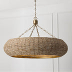 Capital Lighting Morada 35'' W X 21.75'' H 8-light Intricate Beaded Chandelier With Handcrafted Wooden Beads In Aegean Grey And Dark Brass And Elevated Designer Chain