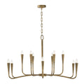 Capital Lighting 459801ARG Artisan Gold 46'' W X 24.5'' H 12-light Chandelier In Hand-painted Textured Artisan Gold With Smooth Tapered Candlesleeve Design Image 1