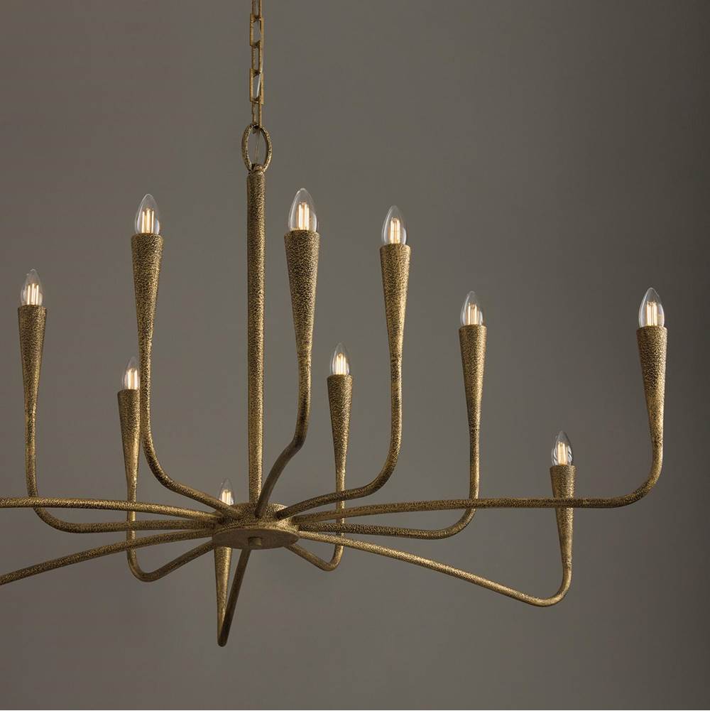 Capital Lighting 459801ARG Artisan Gold 46'' W X 24.5'' H 12-light Chandelier In Hand-painted Textured Artisan Gold With Smooth Tapered Candlesleeve Design Image 2