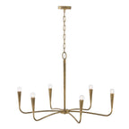 Capital Lighting 459861ARG Artisan Gold 39'' W X 24.25'' H 6-light Chandelier In Hand-painted Textured Artisan Gold With Smooth Tapered Candlesleeve Design Image 5