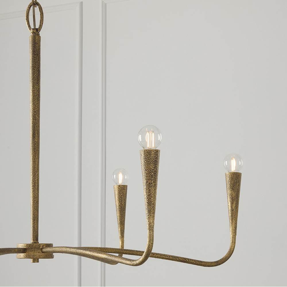 Capital Lighting 459861ARG Artisan Gold 39'' W X 24.25'' H 6-light Chandelier In Hand-painted Textured Artisan Gold With Smooth Tapered Candlesleeve Design Image 8