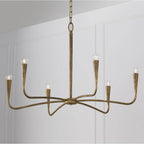 Capital Lighting Savari 39'' W X 24.25'' H 6-light Chandelier In Hand-painted Textured Artisan Gold With Smooth Tapered Candlesleeve Design
