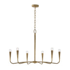 Capital Lighting 459861ARG Artisan Gold 39'' W X 24.25'' H 6-light Chandelier In Hand-painted Textured Artisan Gold With Smooth Tapered Candlesleeve Design Image 6