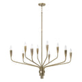 Capital Lighting 460401ANB Antiqued Brass 41'' W X 30.5'' H 10-light Chandelier In Antiqued Brass With Botanical Arm Silhouette And Faceted Candlesleeves Image 1
