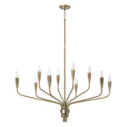Capital Lighting 460401ANB Antiqued Brass 41'' W X 30.5'' H 10-light Chandelier In Antiqued Brass With Botanical Arm Silhouette And Faceted Candlesleeves Image 1