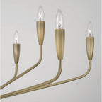 Capital Lighting 460401ANB Antiqued Brass 41'' W X 30.5'' H 10-light Chandelier In Antiqued Brass With Botanical Arm Silhouette And Faceted Candlesleeves Image 4