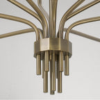 Capital Lighting 460401ANB Antiqued Brass 41'' W X 30.5'' H 10-light Chandelier In Antiqued Brass With Botanical Arm Silhouette And Faceted Candlesleeves Image 3