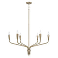 Capital Lighting 460461ANB Antiqued Brass 34.5'' W X 25.25'' H 6-light Chandelier In Antiqued Brass With Botanical Arm Silhouette And Faceted Candlesleeves Image 1