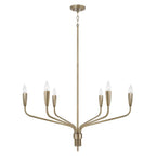 Capital Lighting 460461ANB Antiqued Brass 34.5'' W X 25.25'' H 6-light Chandelier In Antiqued Brass With Botanical Arm Silhouette And Faceted Candlesleeves Image 1