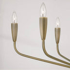 Capital Lighting 460461ANB Antiqued Brass 34.5'' W X 25.25'' H 6-light Chandelier In Antiqued Brass With Botanical Arm Silhouette And Faceted Candlesleeves Image 4