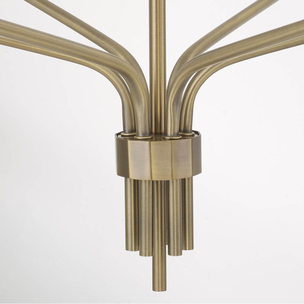 Capital Lighting 460461ANB Antiqued Brass 34.5'' W X 25.25'' H 6-light Chandelier In Antiqued Brass With Botanical Arm Silhouette And Faceted Candlesleeves Image 3